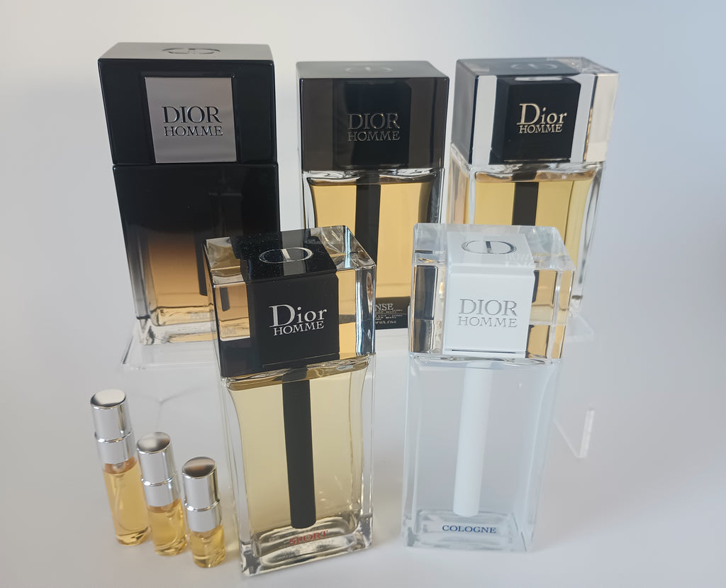 Dior Homme Fragrance line - complete sample set