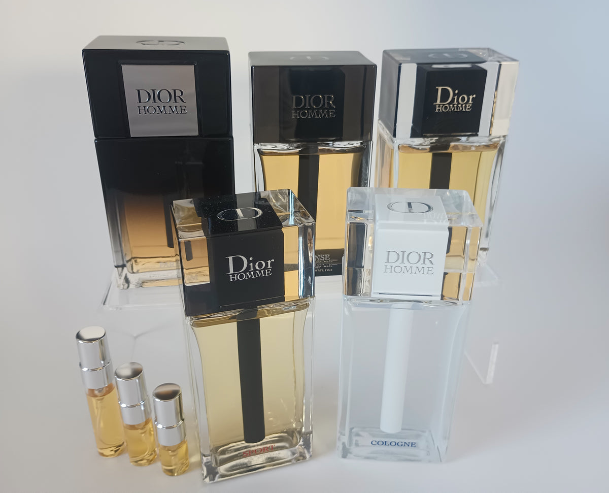 Dior Homme Fragrance line - complete sample set