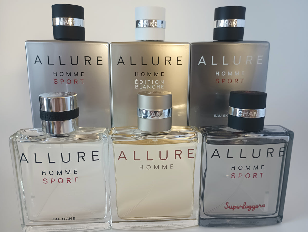 Complete Chanel Allure fragrance line sample set